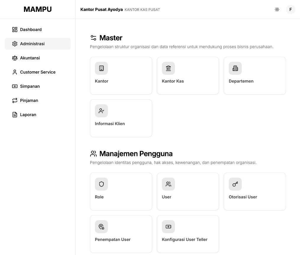 Administration navigation