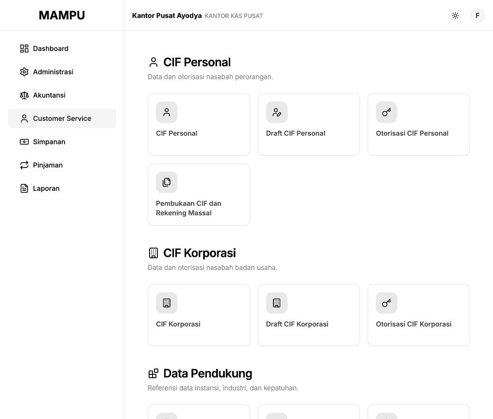 Customer Service navigation