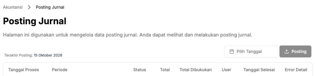 Posting Jurnal date controls and posting-history column headings